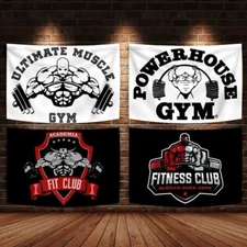 GYM Motivation Fitness Bodybuilding Flag Banner Tapestry Wall Art Hanging Décor
