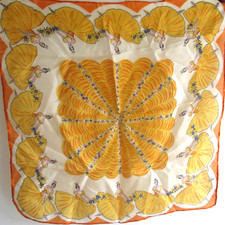 Vintage Ballerina Silk Scarf Very Thin 19'30-40's Toe Shoe Dance Ballet