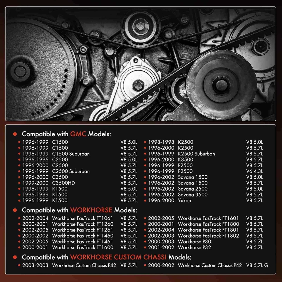 Cinturón serpentino de alta resistencia 87,03" para chasis personalizado GMC Freightliner Workhorse Foto 3 de 4