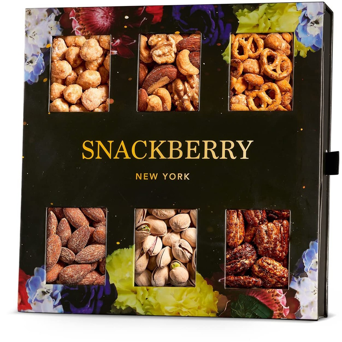 Holiday Mixed Nuts Gift Basket, In Elegant Drawer Gift Box, Gift