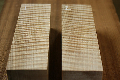 Curly Flame Maple Messer Schuppengriff / Tranchierblock STABILISIERT 150 x 45 x 45 mm