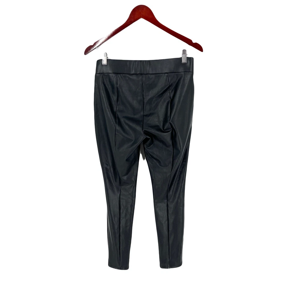 Pantalones forrados de vellón ajustados de cuero sintético LOFT para mujer pequeños pequeños SP negros Foto 2 de 4