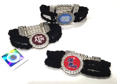 Pulsera universitaria con licencia oficial de la NCAA - tacones de alquitrán Ole Miss, A&M - Imagen 2 de 9
