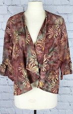 Nwt Go Fish Clothing Organic Floral Linen Jacket Size M Lagenlook Layer