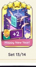 Monopoly Go Golden Blitz Happy New Year - New Friend Gold Sticker Card