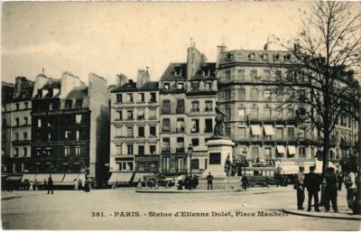 Old postcard Paris 5th statue of Etienne Dolet Place maubert (1247283)
