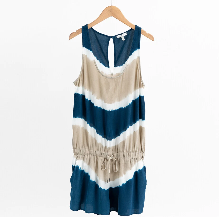 $318 Nuevo Mono Joie 100% SEDA Isidora Tie Dye Mameluco Sin Mangas Azul S M L Foto 2 de 3