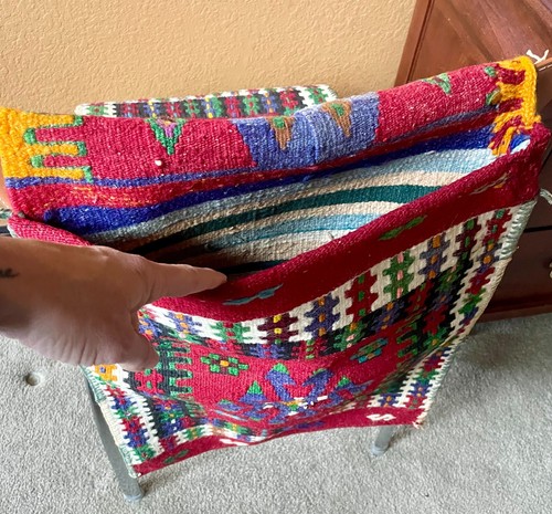 Vintage Kilim Saddle Horse Bag Made By Nomads. - Picture 7 of 10