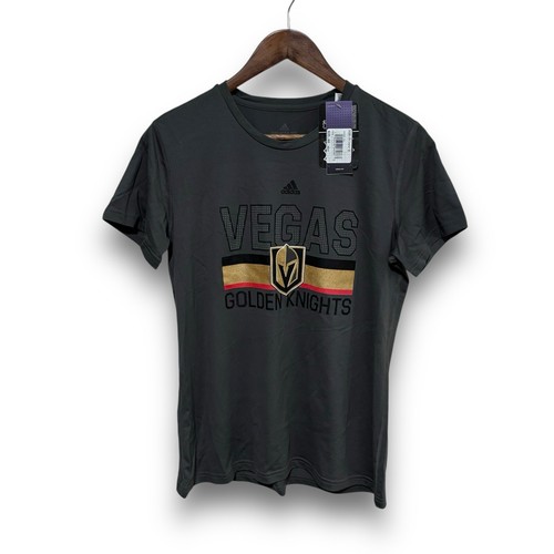 NWT Adidas Women's ClimaLITE Vegas Golden Knights NHL T-Shirt Gray Sz L 19x26.5