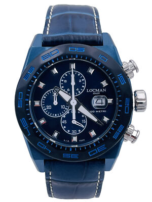 Locman Stealth Uhr 300m 46mm 217BLPB/660 Stoppuhr sehr reduziert neu