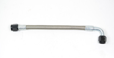 8.5'' Long Fragola -6 AN To 6 AN 90 Braided Stainless Steel Hose Assembly, Black