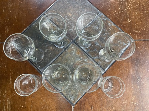 Vintage Etched Crystal Highball Cocktail Tumbler Glasses Barware Set Of 8 MCM - Picture 7 of 8