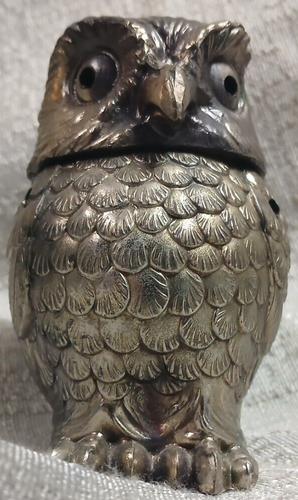 Vintage Owl Incense Burner Metal Statue Figurine Home Decor Japan 4" Tall Brass