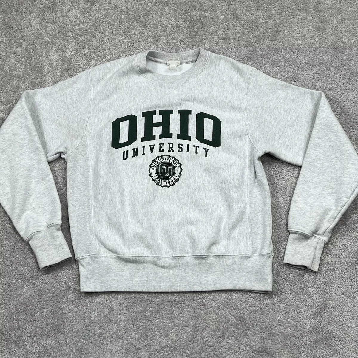 Vintage Champion Reverse Weave Ohio University Sweatshirt Adult Small Gray OU