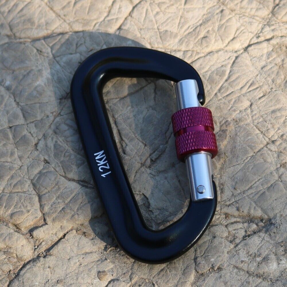 4 Pack 12KN Carabiner Clip Rock Climbing Carabiner Security Locking Carabiner