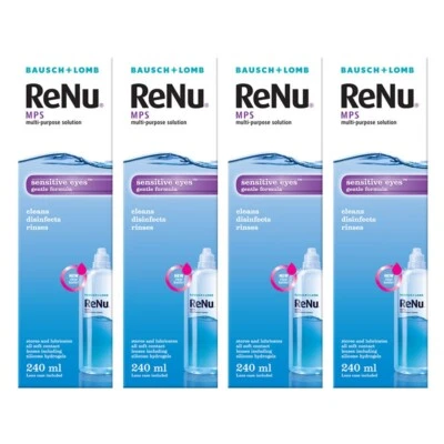 ReNu Multi-Purpose Contact Lens Solution 4 x 240ml Soft Contact Lenses Comfort
