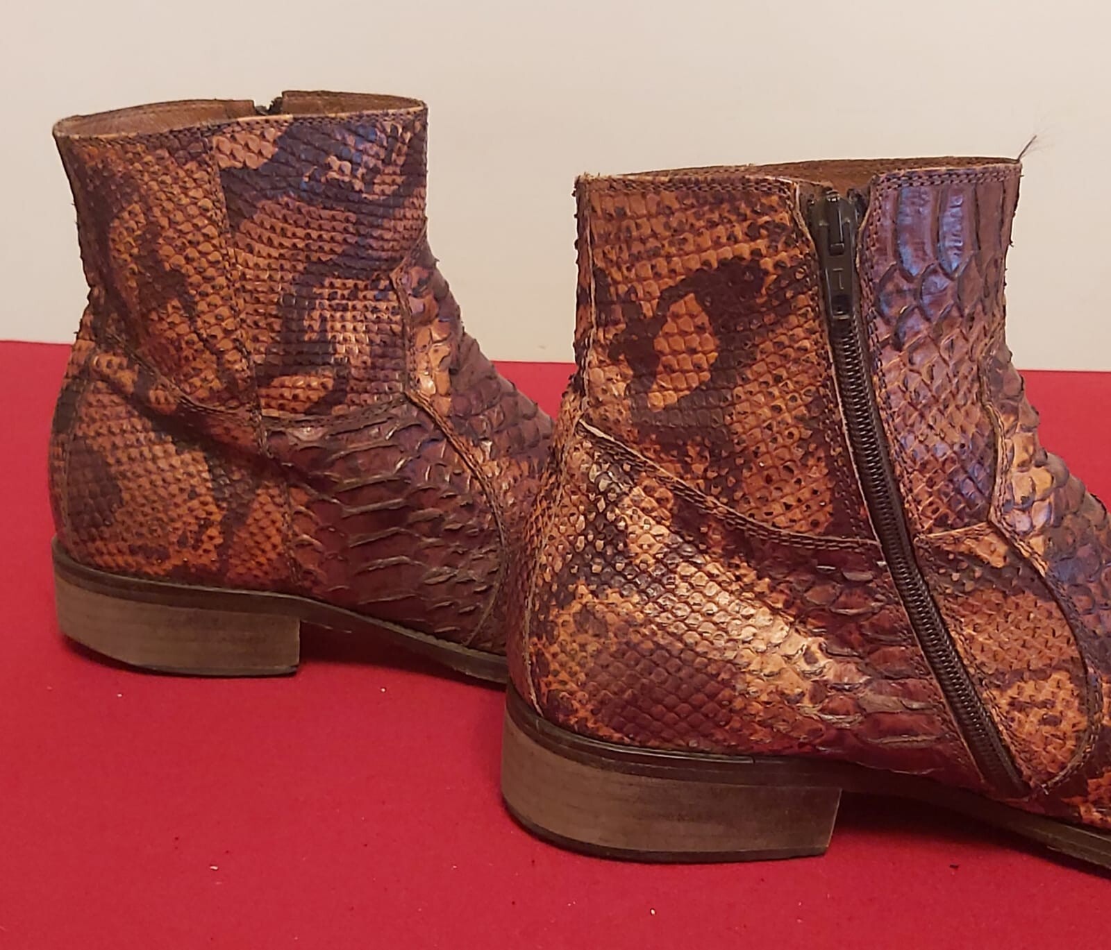 Men's Genuine Python Leather Half Ankle Boots No.… - image 7