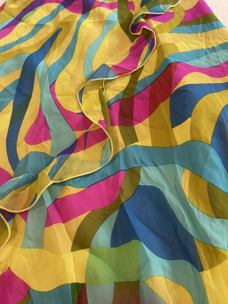 NWT JEROME L'HUILLIER PRINTED SILK SKIRT SZ 36