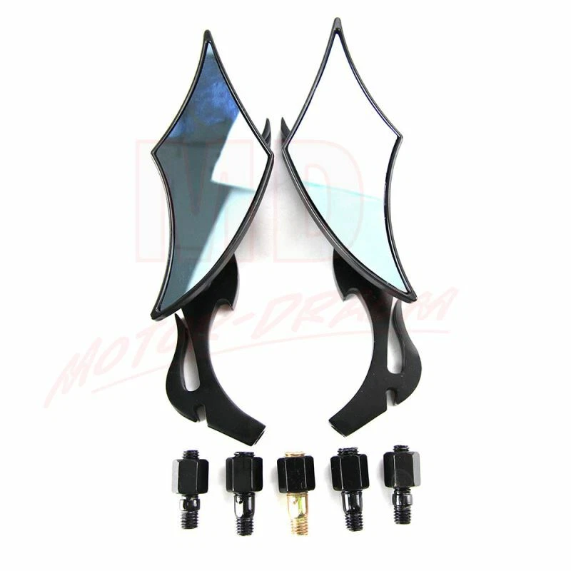 Espejos retrovisores negros para motocicleta Harley Cruiser Bobber Chopper Dyna 8-10 mm Foto 4 de 4