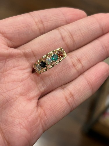 Anillo vintage de oro amarillo de 14k multicolor - Imagen 12 de 16
