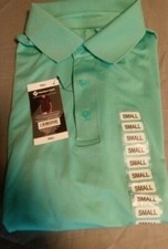 Member's Mark Men's Jacquard UPF 50 Moisture Wicking Performance Polo Teal Sz S