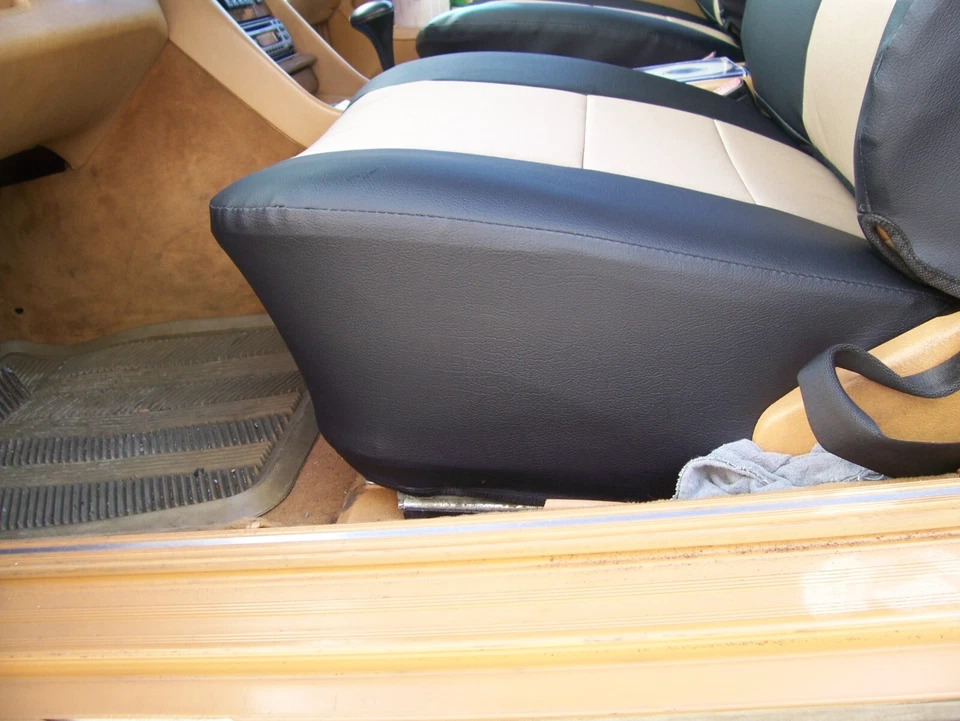 para 85-96 MERCEDES BENZ 300 CE SE S.CUERO PERSONALIZADO 2 FUNDAS ASIENTO DELANTERO 13 COLORES Foto 3 de 4