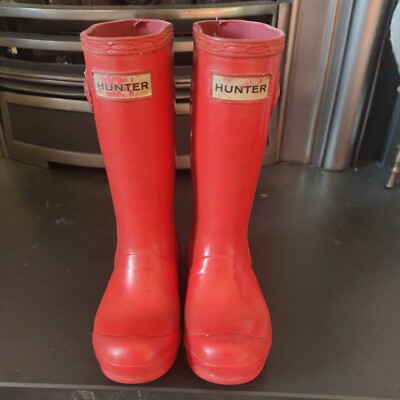 Hunter Wellies Kids Size 12 Red Welly Boot Child SELLER AWAY