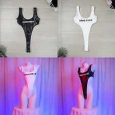Women Catsuit Round Neck Bodysuit Playsuit Lingerie One Piece Swimsuit Tempting
