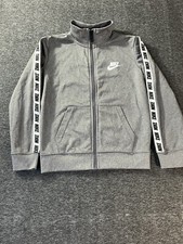 Nike Kids Size 5 Small 4-5yrs Block Taping Track Jacket Gray Full Zip Swoosh