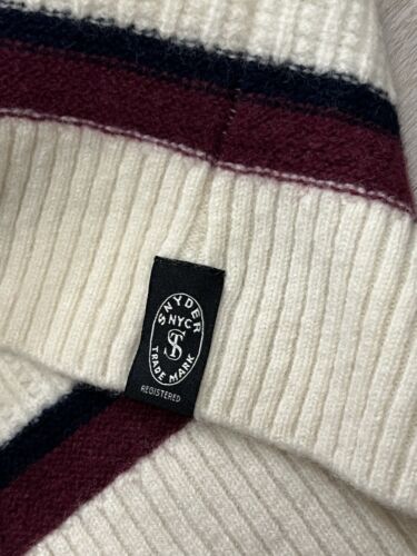 Todd Snyder 100% Lambs Wool Ivory V Neck Knit Cream Preppy Cricket Sweater XL - Picture 5 of 7