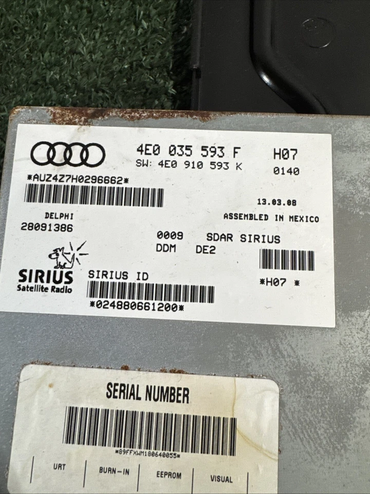 Audi Q7 A4 A6 Sirius 2006 2007 2008 unidad receptora de radio por satélite 4E0035593F Foto 2 de 3