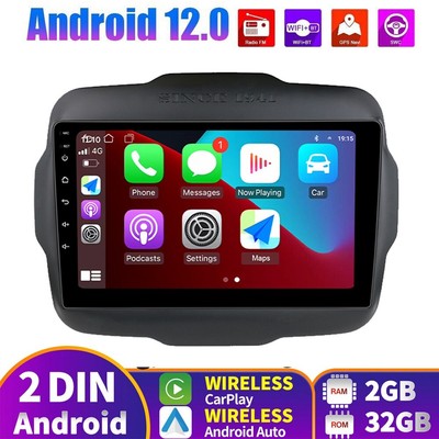 9'' Android 12 Car Radio Carplay WIFI FM For Jeep Renegade 2016-2020 GPS Navi RDS