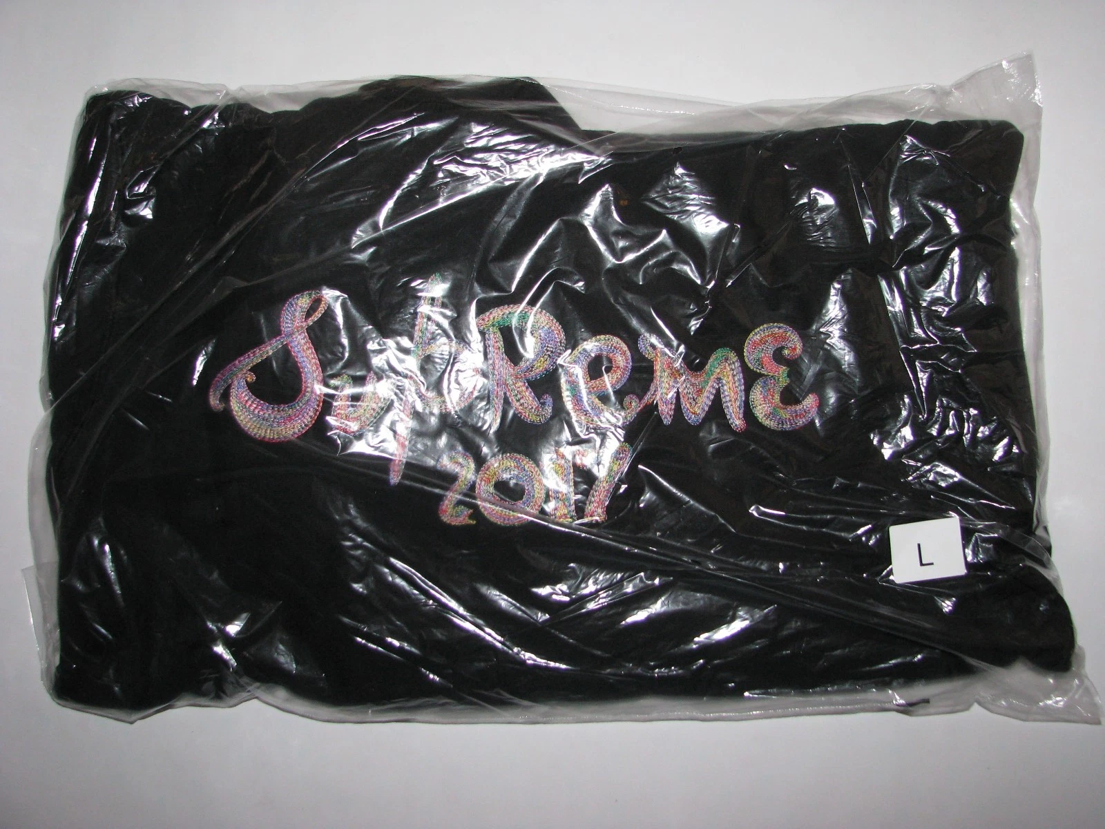 Sweat shirt à capuche logo SUPREME NOIR homme grand NEUF ! F/W 2017 BOGO