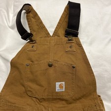 Carhartt Womens Quilt Lined Insulated Double Knee Bib Overalls Size 14 Nice