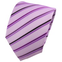 Tigertie Designer Krawatte Lila Flieder Silber Gestreift - Cravate Tie Binder