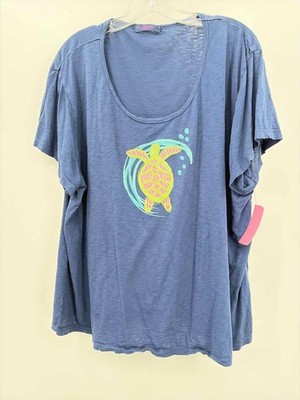 Pre-Owned Fresh Produce Navy Size 3X Graphic T-shirt