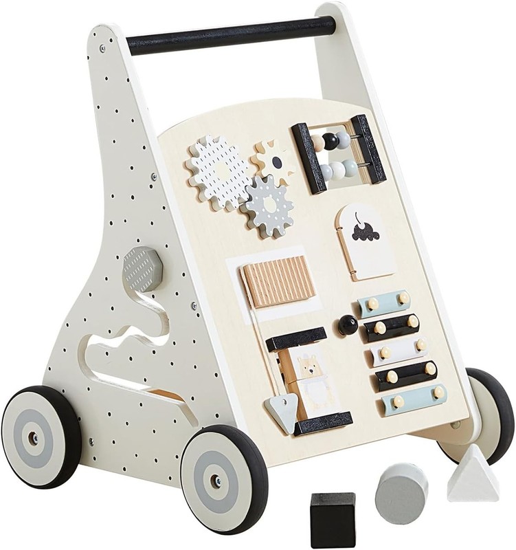 New Beright Wooden Baby Walker Push & Pull Learning Activity Walker Natural