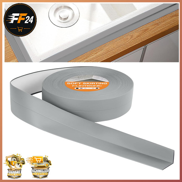 Weichsockelleiste Selbstklebend 19X19Mm 20M PVC Flexible Knickleiste KüChe-image