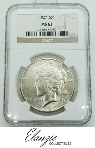 1927 Peace Silver Dollar NGC MS63