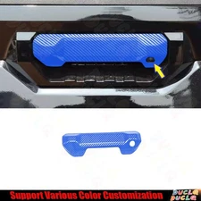 Tailgate Door Handle Bowl Decor Frame For Toyota Tundra 22-24 Carbon Fiber Blue