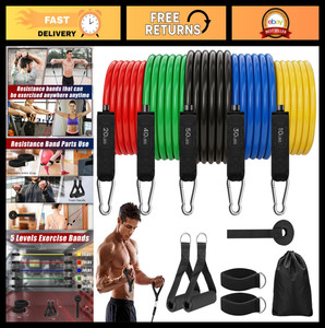 5-Level Resistance Bands with Handles for Full-Body Workout, Fitness & Therapy