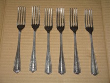 EPNS A1 SHEFFIELD ENGLAND  DESSERT FORKS  x  6