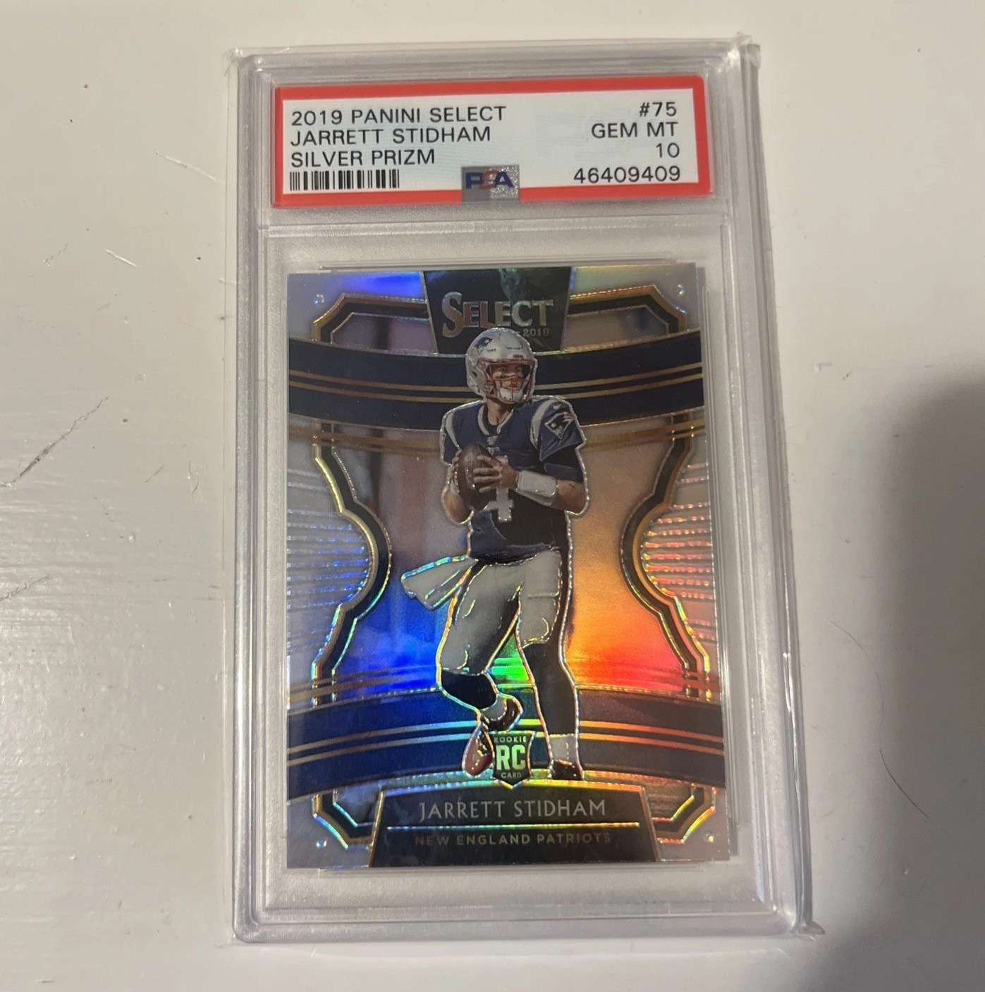 2019 Panini Select Jarrett Stidham Silver Prizm Concourse PSA 10 RC #75