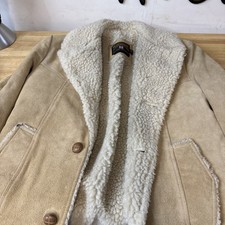 Vintage Mens Trailmaster Marlboro Man Cowhide Shearling Coat Jacket 38 Rancher