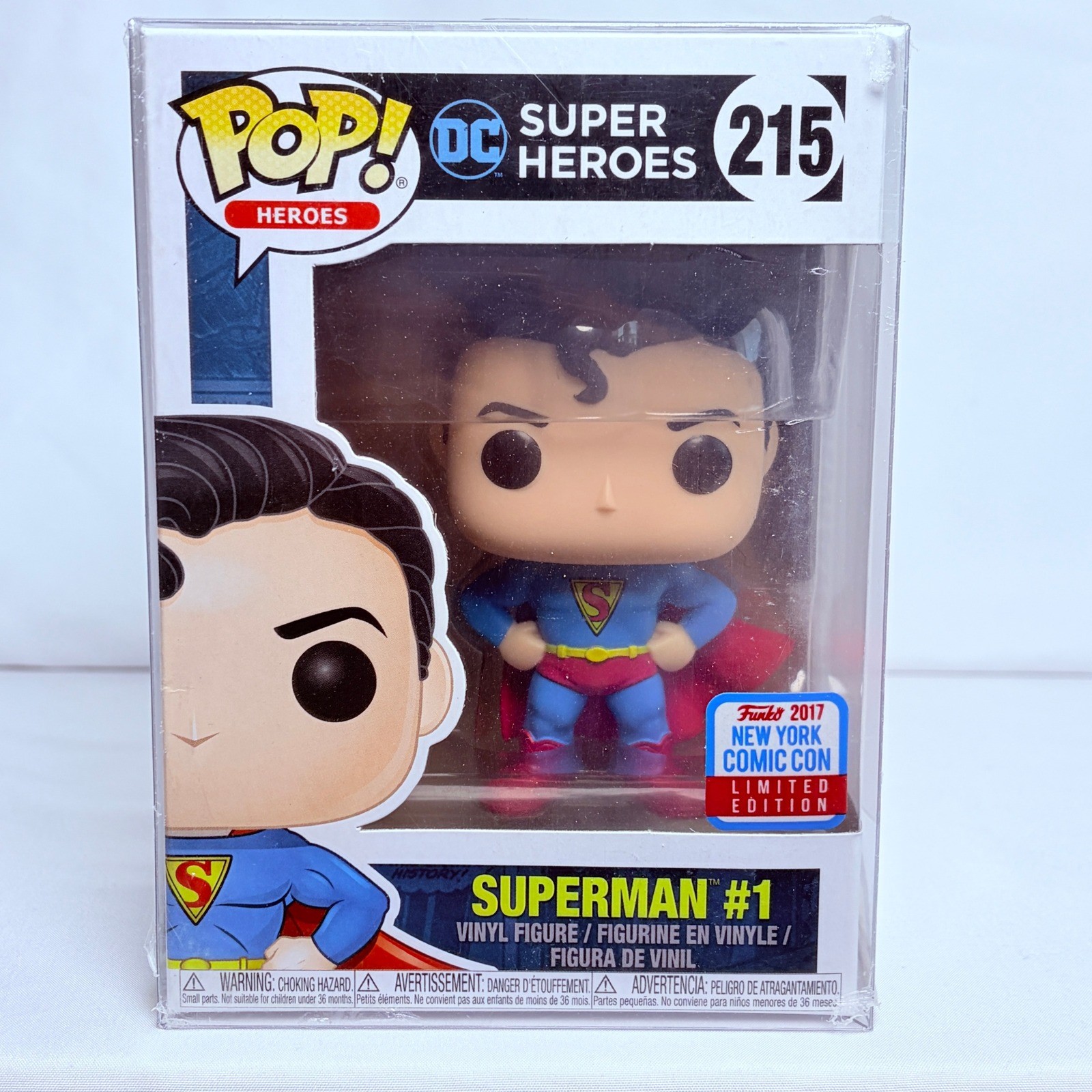 Funko Pop Superman #1 215 Blue 2017 NYCC Limited Edition Exclusive Pop Heroes