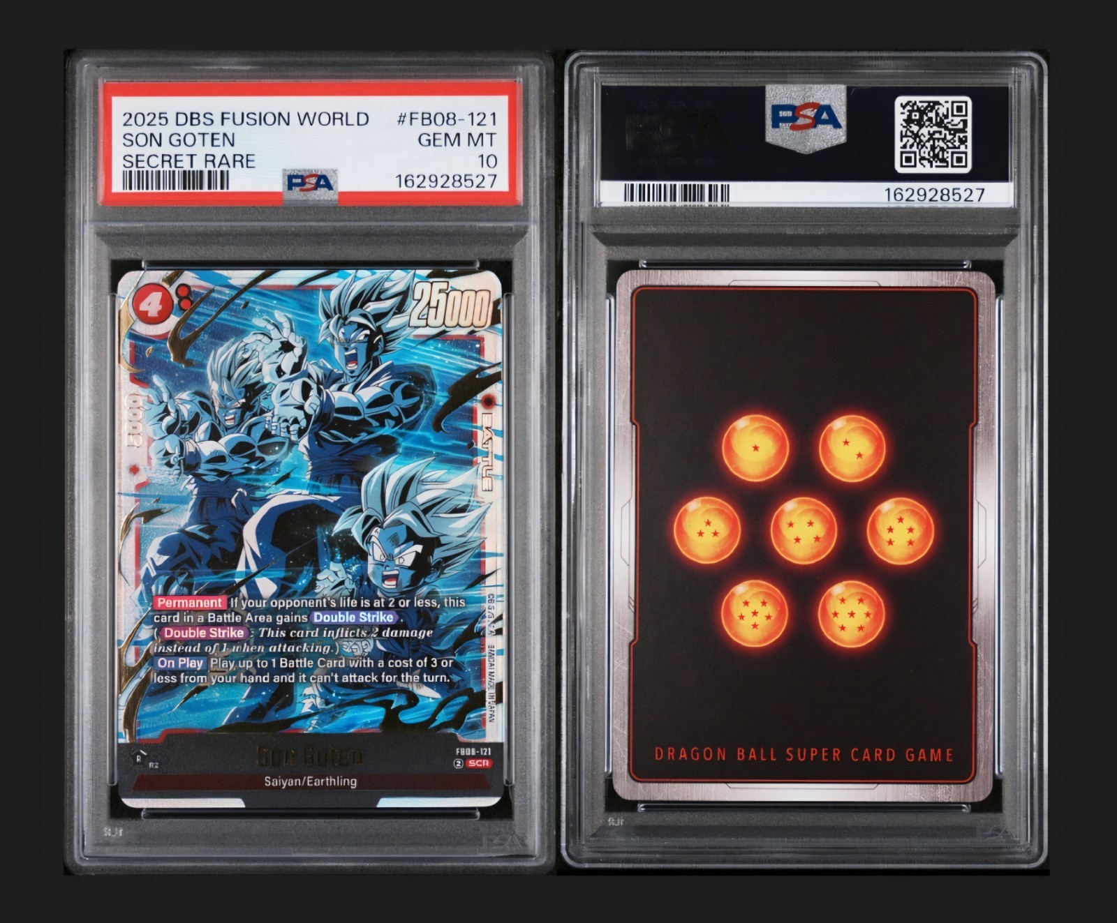 🔥🔥 2025 DRAGON BALL FUSION WORLD SON GOTEN SCR SECRET RARE PSA 10 🔥🔥 view 3