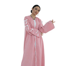 Islamic Women Long Sleeve Cardigan Kimono Dubai Arab Muslim Dress Robe Kaftan