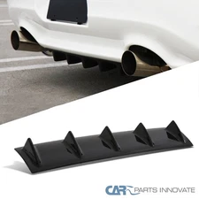 23" x 6" Glossy Black ABS 5 Shark Fin Rear Valance Diffuser Bumper Lip Spoiler