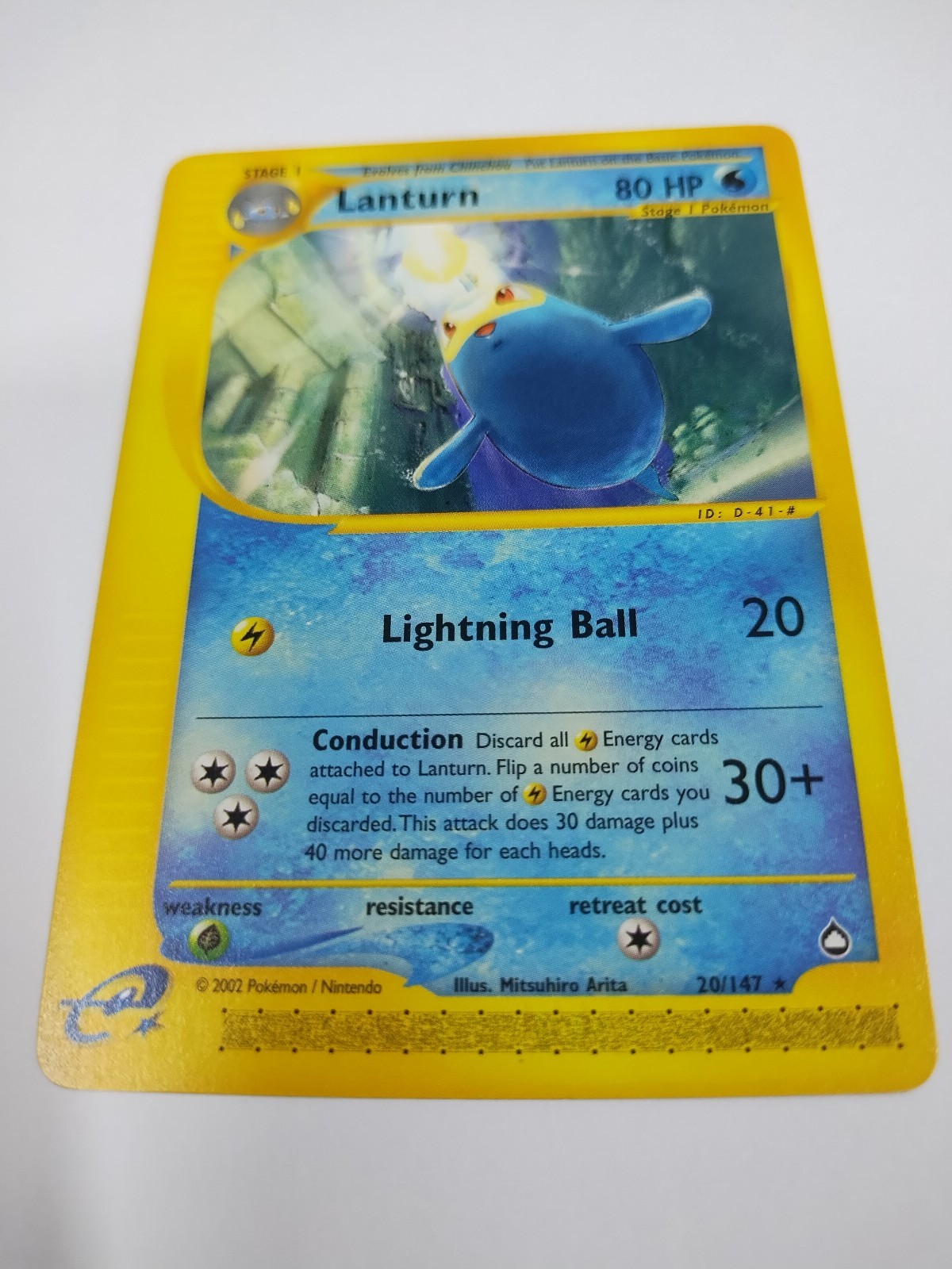 MINT Lanturn Regular Rare Aquapolis 20/147 e-Reader Pokémon TCG See Photos
