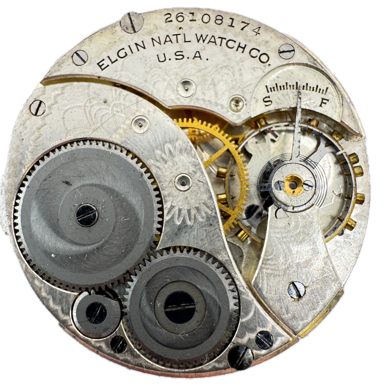 1924 Elgin 7 Jewel Antique Mechanical Pocket Watch Movement 303 USA